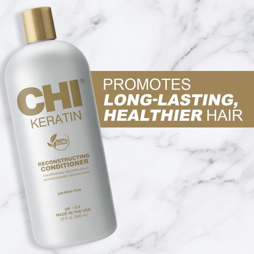 CHI Keratin Conditioner - Healthier Hair, Adds Shine & Prevents Breakage | 32 Oz, Sulfate-Free