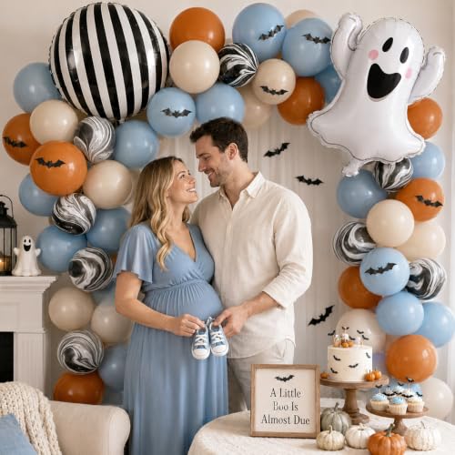 Halloween Balloon Set for Baby Shower & First Birthday - Blue Orange Variation