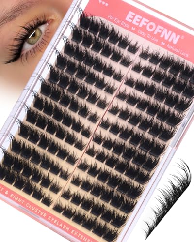 C2 Volume Fox Eye Lash Clusters - Wispy Spiky Eyelash Extensions 10-18mm for DIY Cat Eye Look
