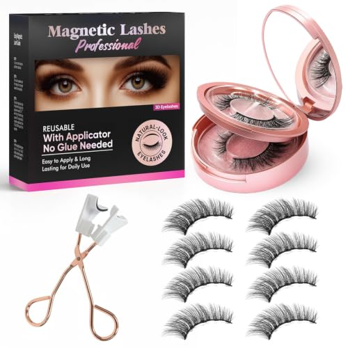 Magnetic Eyelashes with Applicator - Natural Look, Reusable + 4 Pack