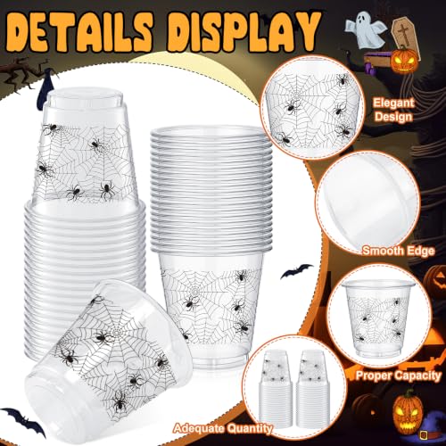 Halloween Spider Shot Glasses Set - 100 Pack, 3 oz Mini Plastic Cups, Black & Spider Variation