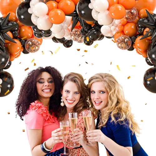 141pcs Orange Black and White Balloon Garland Kit for Party Decor - Variation of THIS listing