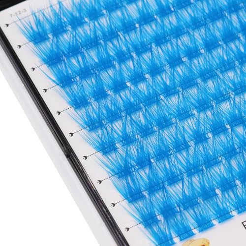 Vayator Colorful Wide Stem False Eyelashes Cluster 7 Colors, 10-18mm - Light Blue 12-18mm Mix