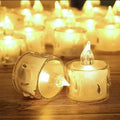 48Pcs Flameless Battery-Operated Tea Lights Candles with Drop Wax Shape - SupBri