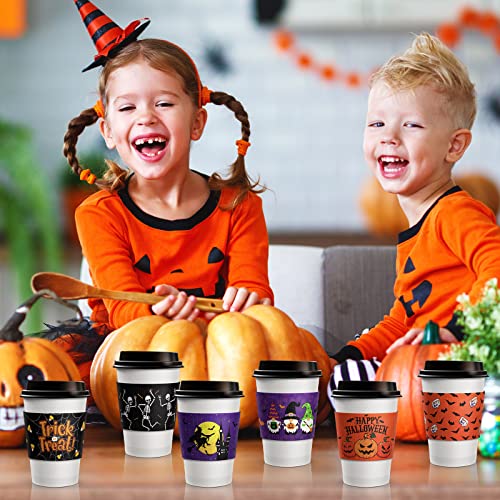 Halloween Coffee Cup Sleeves 36 Pcs for 12oz & 16oz Cups - Festive Drink Holders