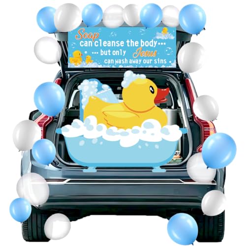 Duck Theme Trunk or Treat Car Decorations Kit with Balloons and Banners - Halloween Outdoor Garage Door Archway SUV Decor