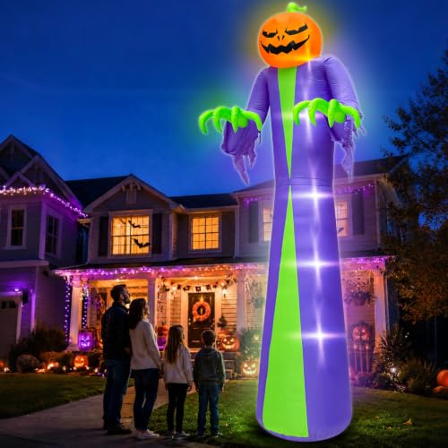 14 Ft Giant Halloween Inflatable Pumpkin with LED Lights for Outdoor Yard Decor