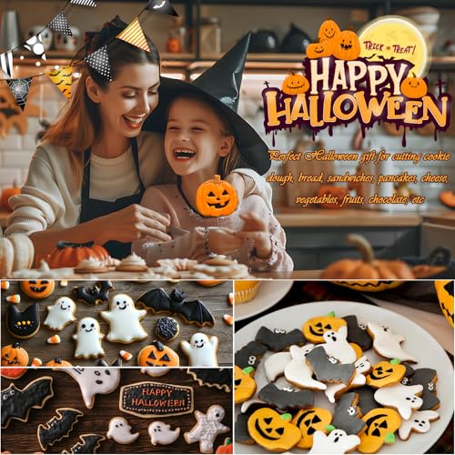 15 Pcs Halloween Cookie Cutters Set - Stainless Steel Ghost Pumpkin & More Shapes