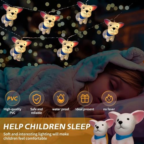 Cute Labrador Dog String Light 1.65M Battery-Operated Night Light with Timer