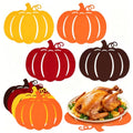 Fall Pumpkin Placemats Set of 8 - Thanksgiving Harvest Felt Table Mats