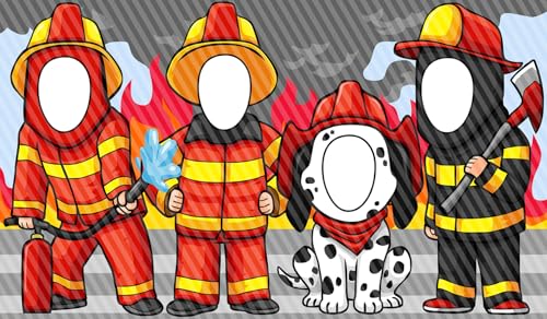Firefighters Hole in Face Cutout Banner for Party Decorations - 42 x 72 Inches