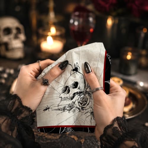 Black Gothic Halloween Paper Napkins 6.5 Inch - 100 pcs Halloween Party Supplies