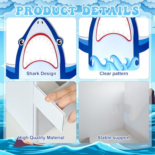 4 Ft Shark Theme Party Photo Backdrop - Shark Cutout Photo Booth - 47 Inch