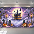 Halloween Backdrop Haunted House Witch Banner 71x43 Inch - Halloween Decor Variation 7