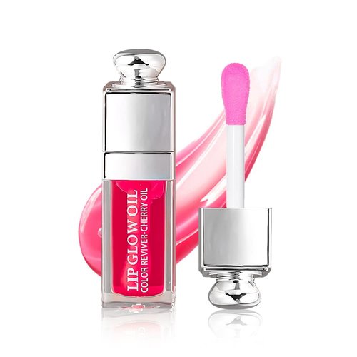 GECOMO Hydrating Lip Glow Oil - Nourishing Tinted Lip Gloss for Smooth Lips | Raspberry, 0.2 Oz