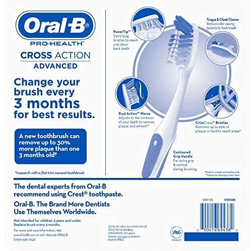 Oral-B Pro-Health Cross Action Advanced Toothbrush, Medium - 8 pack