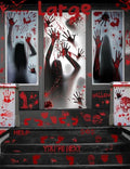 Bloody Halloween Wall Decal Set - Spooky Door Cover, Window Clings & Floor Stickers