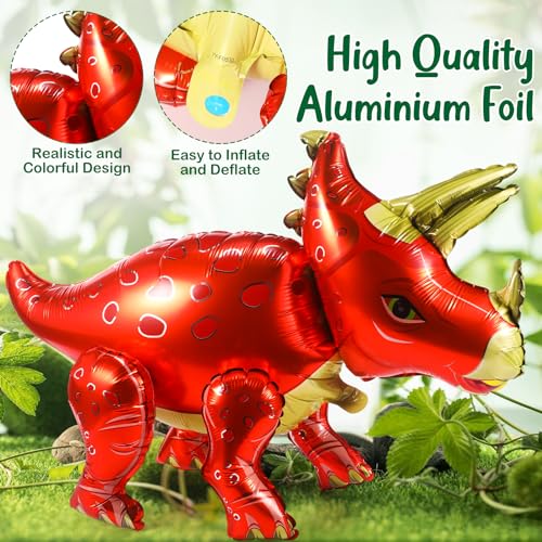 Large Dinosaur Balloons Set for Birthday Party Decor - 22-35 Inches