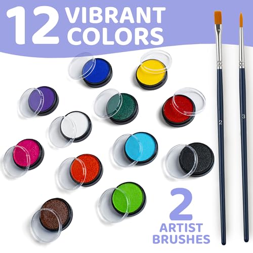Blue Squid PRO Face Painting Kit - Multicolor Palette for Kids & Adults