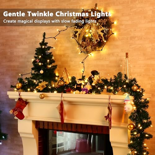 Warm White Twinkle Christmas Lights - 100 LED Connectable String, Indoor Outdoor