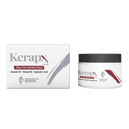 Kerapx Brass-Free Hydration Hair Mask – Deep Moisture & Repair Treatment for Dry, Damaged, Frizzy or Color-Treated Hair – Softness, Shine & Strengthening 4.76 fl oz
