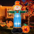 8FT Fall Inflatable Scarecrow with Pumpkin & LED Lights - Outdoor Yard Decoration - Variation: 8FT-Scarecrow Inflatable