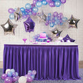 17ft Purple Table Skirt for Rectangle Tables Wedding Party Banquet Ruffle Cloth - Purple / 203" x 30"
