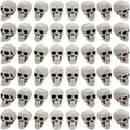 48 Mini Plastic Skull Heads for Halloween Decorations - Spooky Tabletop & Haunted House Props - Variation of 48
