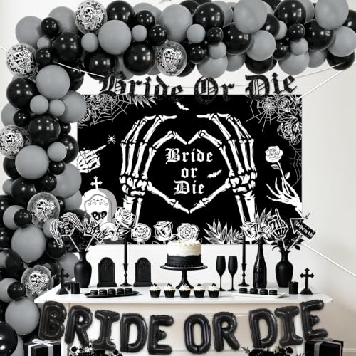 Gothic Bride or Die Bachelorette Party Decoration All-in-One Kit