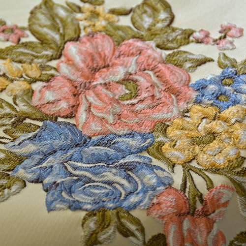 Luxury Velvet Table Runner 120 Inches Long with Damask Jacquard Design - Beige, X-Variation