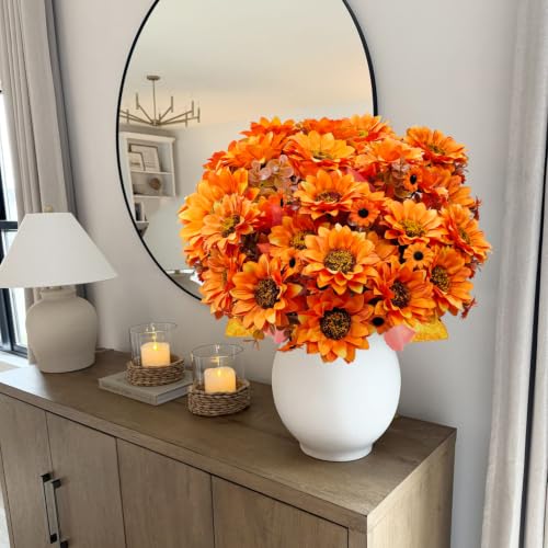 Fall Sunflower & Mums Artificial Bouquet Set - 4 Bundles Autumn Decor for Indoor & Outdoor