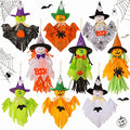 Halloween Hanging Ghost and Pumpkin Decorations, Set of 9 - Spooky Tree Decor