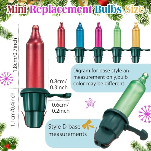 Incandescent Christmas Tree Light Replacement Bulbs 2.5V 0.425W Pack of 100