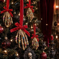 Gothic Skeleton Hand Christmas Ornaments Set - Halloween Holiday Decor