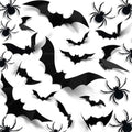 Halloween 3D Wall Stickers - Bats & Spiders Decor Set, Waterproof & Easy to Apply