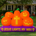 5 ft Christian Halloween Inflatable Pumpkins with LED Lights Outdoor Yard Decor