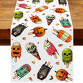 Halloween Ice Cream Party Table Runner 13x72 Inches Spooky Popsicle Skull Decor