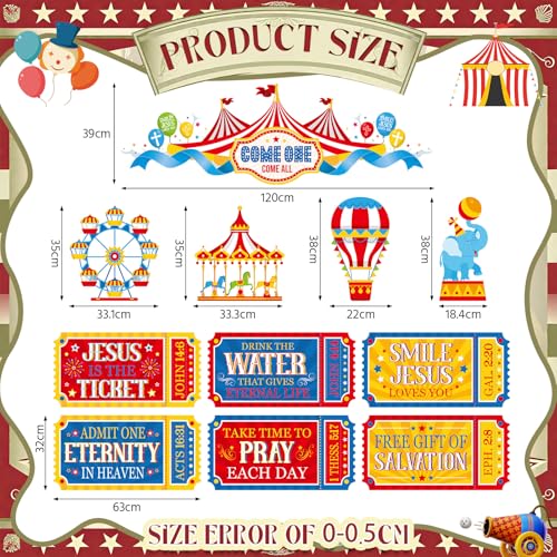 Religious Trunk or Treat Car Decorations Set - Carnival Faith Theme, 13 Pieces