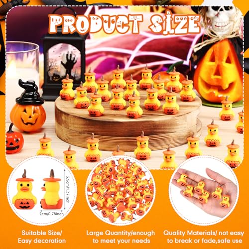 50 Pcs Halloween Pumpkin Rubber Ducks - Festive Decoration & Gift Set
