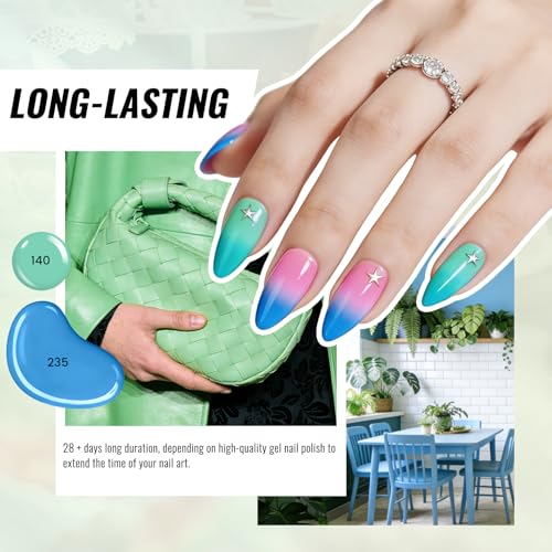 Phoenixy 24-Piece Gel Nail Polish Set with Base & Top Coats - Forest Breeze