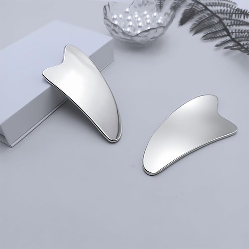 PICKBEAU Stainless Steel Gua Sha Facial Tools for Face, Metal Wrinkle & Anti-Aging Devices Gua Sha Tighten Skin Massage Guasha Beauty Tool for Body Eyes Neck Massager Skin Care