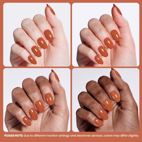 Beetles Orange Gel Nail Polish - 15ML Burnt Orange with Creme Brown Variation