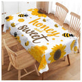 Bees Tablecloth 52x70 Inches Rectangular Yellow Honey Sunflowers Anti-Oil Durable