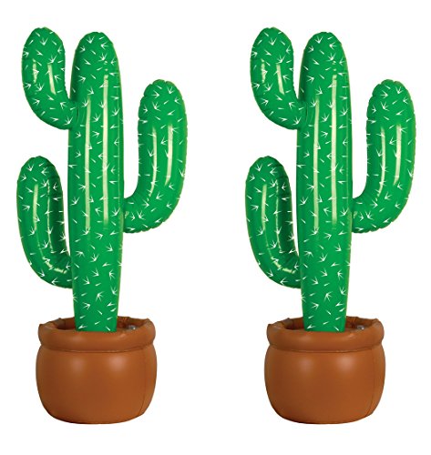 Inflatable Cactus Decor Pack - 2 Large Southwest Desert Party Decorations