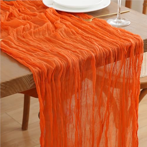Orange Cheesecloth Table Runners 2 Pack - 10FT Boho Fall Wedding Decor Variation of THIS listing