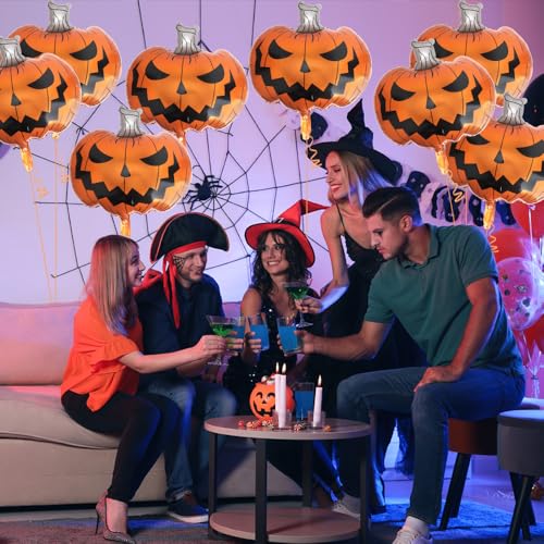 Halloween Pumpkin Balloons - Orange Foil Balloon Kit for Parties & Decorations - 25 Inch, Variation: Orange Pumpkin