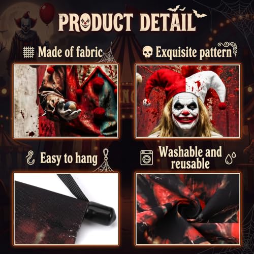 Halloween Circus Banner Set - 6 Spooky Hanging Decorations for Parties & Outdoor Use