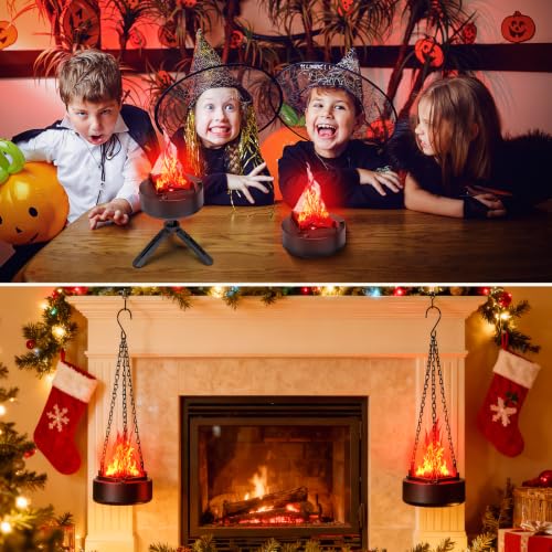 13in Triangle Flame Fake Fire Light USB Rechargeable Campfire Decor