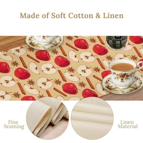 Fruit Table Runner with Cinnamon Sticks & Star Anise - 13x36in - Red Variation of THIS Listing