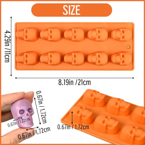 Halloween Skull Chocolate Molds - 4 Pack Small Skull Candy & Gummy Mold - Variation of THIS listing